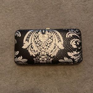 Black and silver Paisley wallet